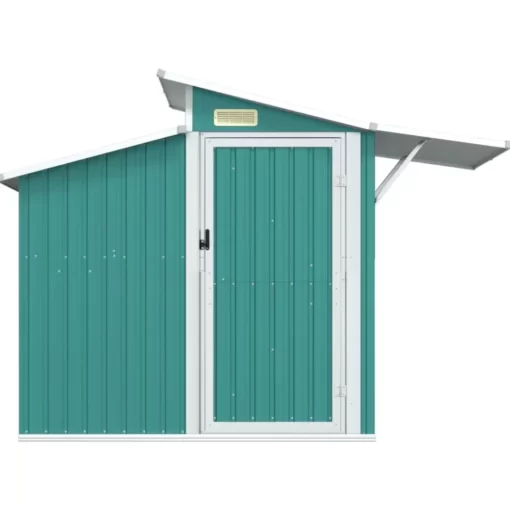 vidaXL Lawn & Garden* Garden Shed Green 106.3"X51.2"X82.1" Galvanized Steel