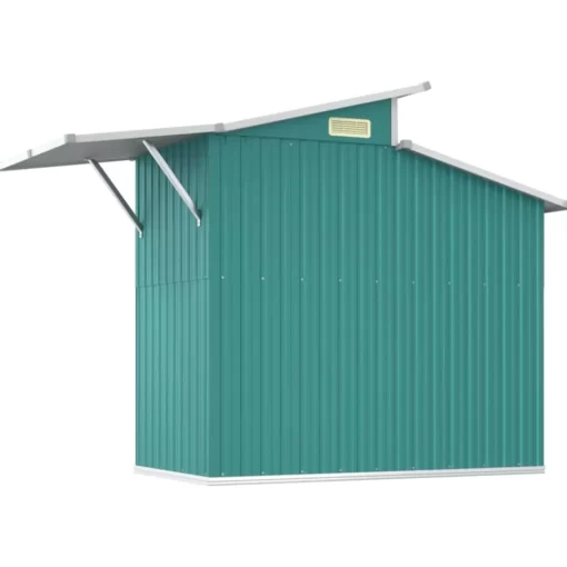 vidaXL Lawn & Garden* Garden Shed Green 106.3"X51.2"X82.1" Galvanized Steel