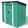 vidaXL Lawn & Garden* Garden Shed Green Metal 74.8