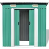 vidaXL Lawn & Garden* Garden Shed Green Metal 74.8