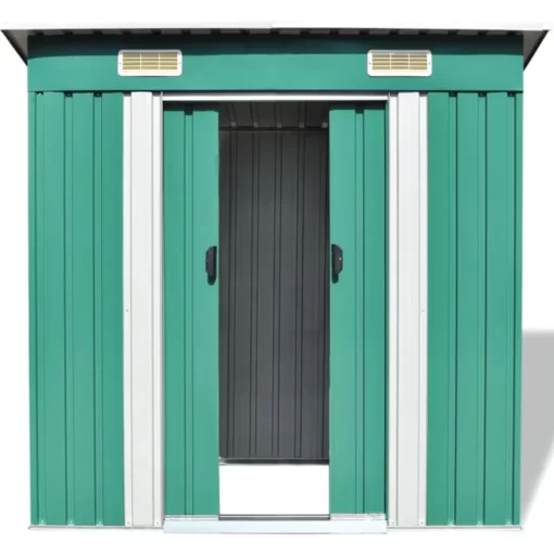 vidaXL Lawn & Garden* Garden Shed Green Metal 74.8"X48.8"X71.3"