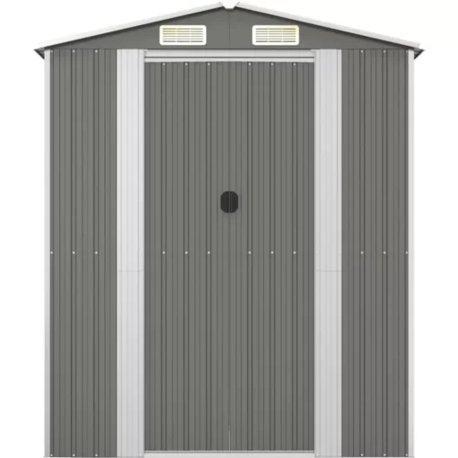 vidaXL Lawn & Garden* Garden Shed Light Gray 75.6"X42.5"X87.8" Galvanized Steel