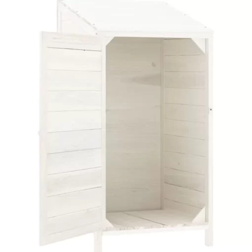 vidaXL Lawn & Garden* Garden Shed White 21.7"X20.5"X44.1" Solid Wood Fir