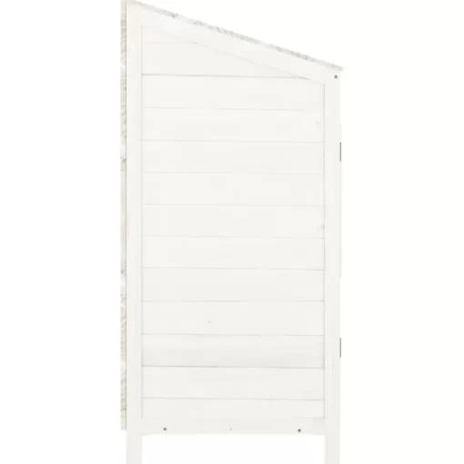 vidaXL Lawn & Garden* Garden Shed White 21.7"X20.5"X44.1" Solid Wood Fir