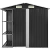 vidaXL Lawn & Garden* Garden Shed With Rack Anthracite 80.7