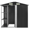 vidaXL Lawn & Garden* Garden Shed With Rack Anthracite 80.7