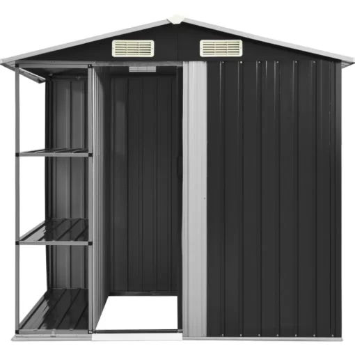 vidaXL Lawn & Garden* Garden Shed With Rack Anthracite 80.7"X51.2"X72" Iron