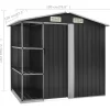 vidaXL Lawn & Garden* Garden Shed With Rack Anthracite 80.7