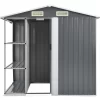 vidaXL Lawn & Garden* Garden Shed With Rack Gray 80.7