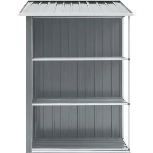 vidaXL Lawn & Garden* Garden Shed With Rack Gray 80.7"X51.2"X72" Iron