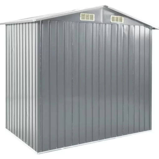 vidaXL Lawn & Garden* Garden Shed With Rack Gray 80.7"X51.2"X72" Iron