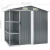 vidaXL Lawn & Garden* Garden Shed With Rack Gray 80.7