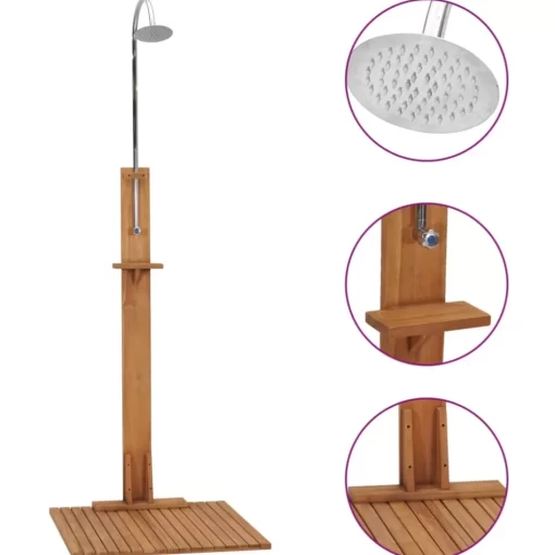 vidaXL Pool & Spa* Garden Shower 29.5"X29.5"X82.7" Solid Teak Wood