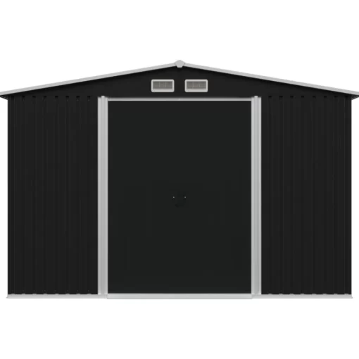 vidaXL Lawn & Garden* Garden Storage Shed Anthracite Steel 101.2"X80.7"X70.1"