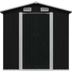 vidaXL Lawn & Garden* Garden Storage Shed Anthracite Steel 80.3"X52"X73.2"