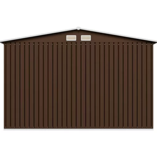 vidaXL Lawn & Garden* Garden Storage Shed Brown 101.2"X80.7"X70.1" Steel