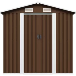 vidaXL Lawn & Garden* Garden Storage Shed Brown 80.3"X52"X73.2" Steel