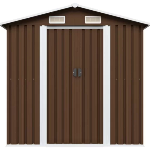 vidaXL Lawn & Garden* Garden Storage Shed Brown 80.3"X52"X73.2" Steel