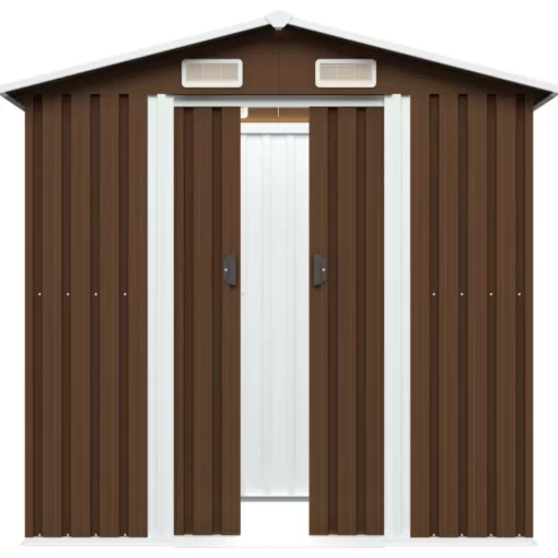 vidaXL Lawn & Garden* Garden Storage Shed Brown 80.3"X52"X73.2" Steel