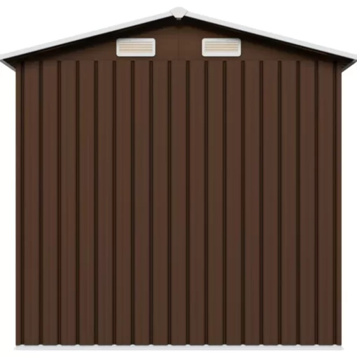 vidaXL Lawn & Garden* Garden Storage Shed Brown 80.3"X52"X73.2" Steel