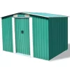 vidaXL Lawn & Garden* Garden Storage Shed Green Metal 101.2