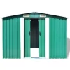 vidaXL Lawn & Garden* Garden Storage Shed Green Metal 101.2