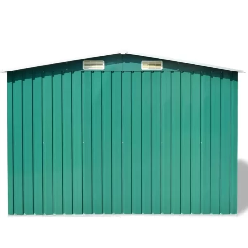 vidaXL Lawn & Garden* Garden Storage Shed Green Metal 101.2"X80.7"X70.1"