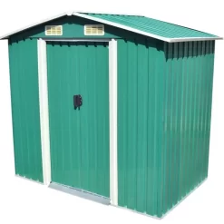 vidaXL Lawn & Garden* Garden Storage Shed Green Metal 80.3"X52"X73.2"