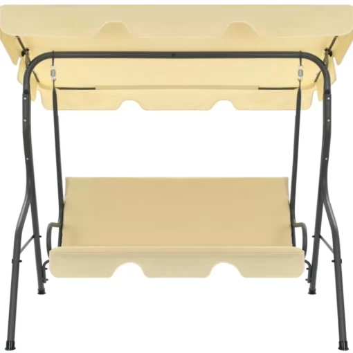 vidaXL Lawn & Garden* Garden Swing Bench Cream White 66.9"X43.3"X60.2"