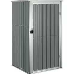 vidaXL Lawn & Garden* Garden Tool Shed Gray 34.6"X35"X63.4" Galvanized Steel