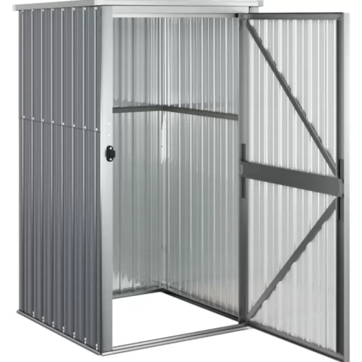 vidaXL Lawn & Garden* Garden Tool Shed Gray 34.6"X35"X63.4" Galvanized Steel