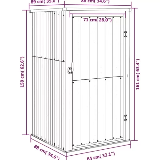 vidaXL Lawn & Garden* Garden Tool Shed Gray 34.6"X35"X63.4" Galvanized Steel