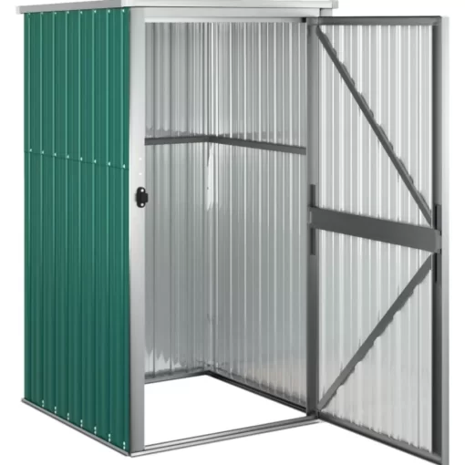 vidaXL Lawn & Garden* Garden Tool Shed Green 34.6"X35"X63.4" Galvanized Steel