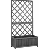 vidaXL Lawn & Garden* Garden Trellis Planter Black 27.6