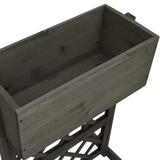 vidaXL Lawn & Garden* Garden Trellis Planter Gray 17.7"X11.8"X29.1" Solid Firwood