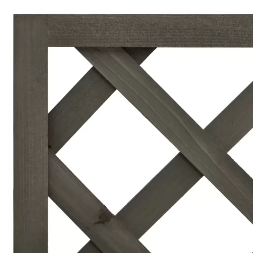 vidaXL Lawn & Garden* Garden Trellis Planter Gray 19.7"X9.8"X35.4" Solid Firwood