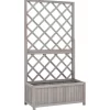 vidaXL Lawn & Garden* Garden Trellis Planter Gray 27.6