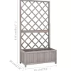 vidaXL Lawn & Garden* Garden Trellis Planter Gray 27.6