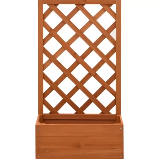 vidaXL Lawn & Garden* Garden Trellis Planter Orange 19.7"X9.8"X35.4" Solid Firwood