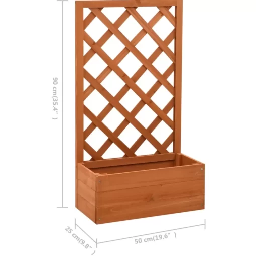 vidaXL Lawn & Garden* Garden Trellis Planter Orange 19.7"X9.8"X35.4" Solid Firwood