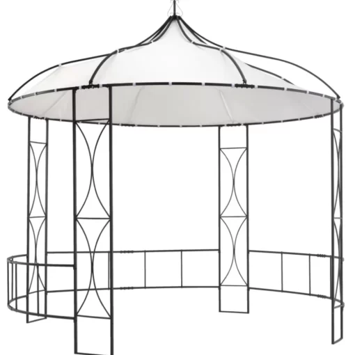 vidaXL Lawn & Garden* Gazebo 118.1"X114.2" White Round