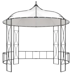 vidaXL Lawn & Garden* Gazebo 118.1"X114.2" White Round