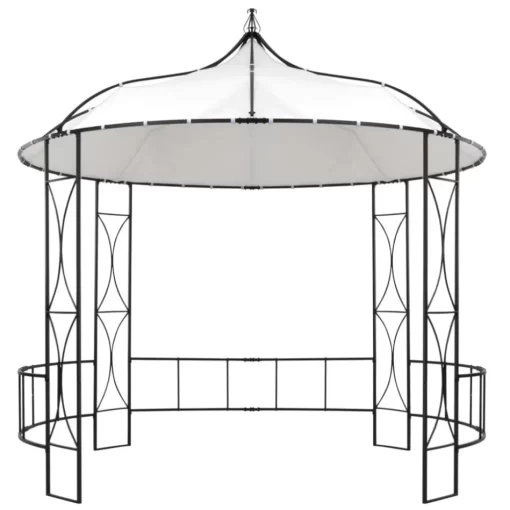 vidaXL Lawn & Garden* Gazebo 118.1"X114.2" White Round