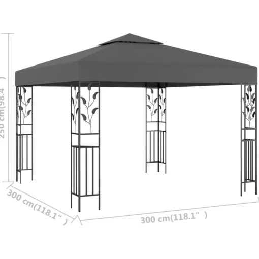 vidaXL Lawn & Garden* Gazebo 118.1"X118.1" Anthracite