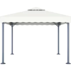 vidaXL Lawn & Garden* Gazebo 118.1"X118.1" Cream Aluminum