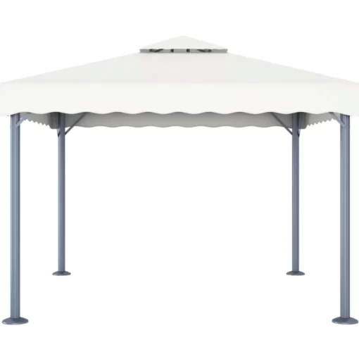 vidaXL Lawn & Garden* Gazebo 118.1"X118.1" Cream Aluminum