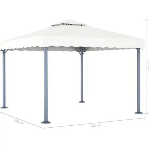 vidaXL Lawn & Garden* Gazebo 118.1"X118.1" Cream Aluminum