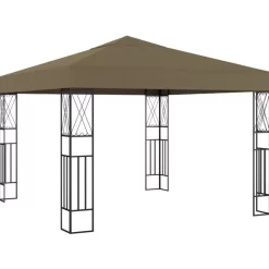 vidaXL Lawn & Garden* Gazebo 118.1"X118.1" Taupe Fabric