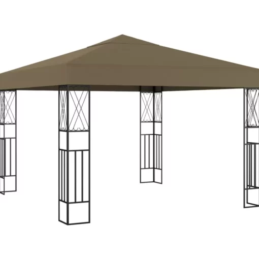 vidaXL Lawn & Garden* Gazebo 118.1"X118.1" Taupe Fabric