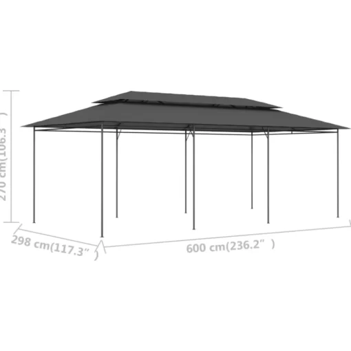 vidaXL Lawn & Garden* Gazebo 236.2"X117.3"X106.3" Anthracite